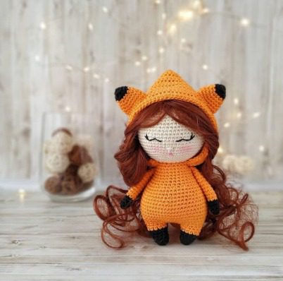 Crochet Foxella Fox Girl Doll Amigurumi 26 Girl Doll