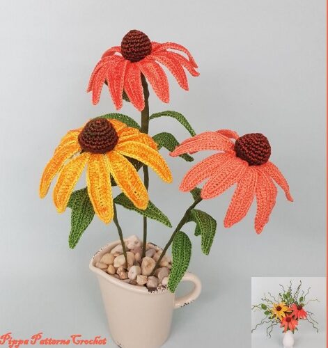 Crocheting Perfect Echinacea Flowers 54 Echinacea